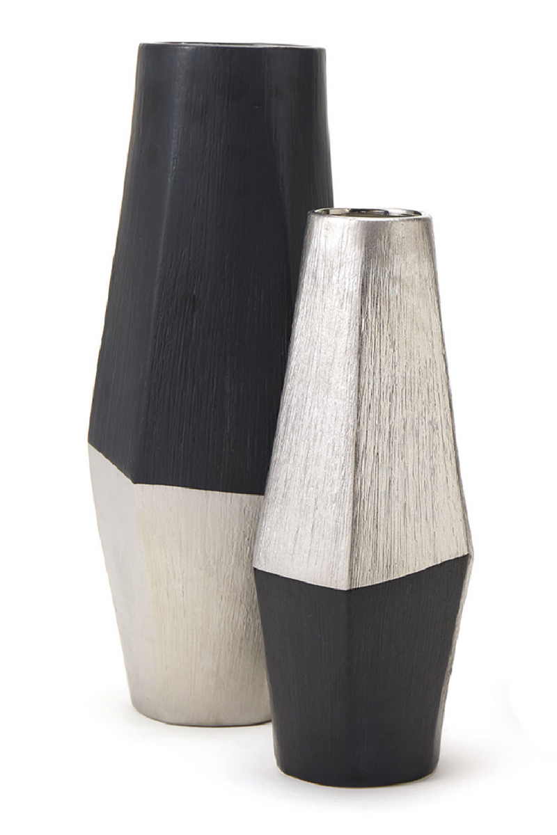 Black & Silver Ceramic Vase - L | Liang & Eimil Diamond I | OROATRADETRADE.com