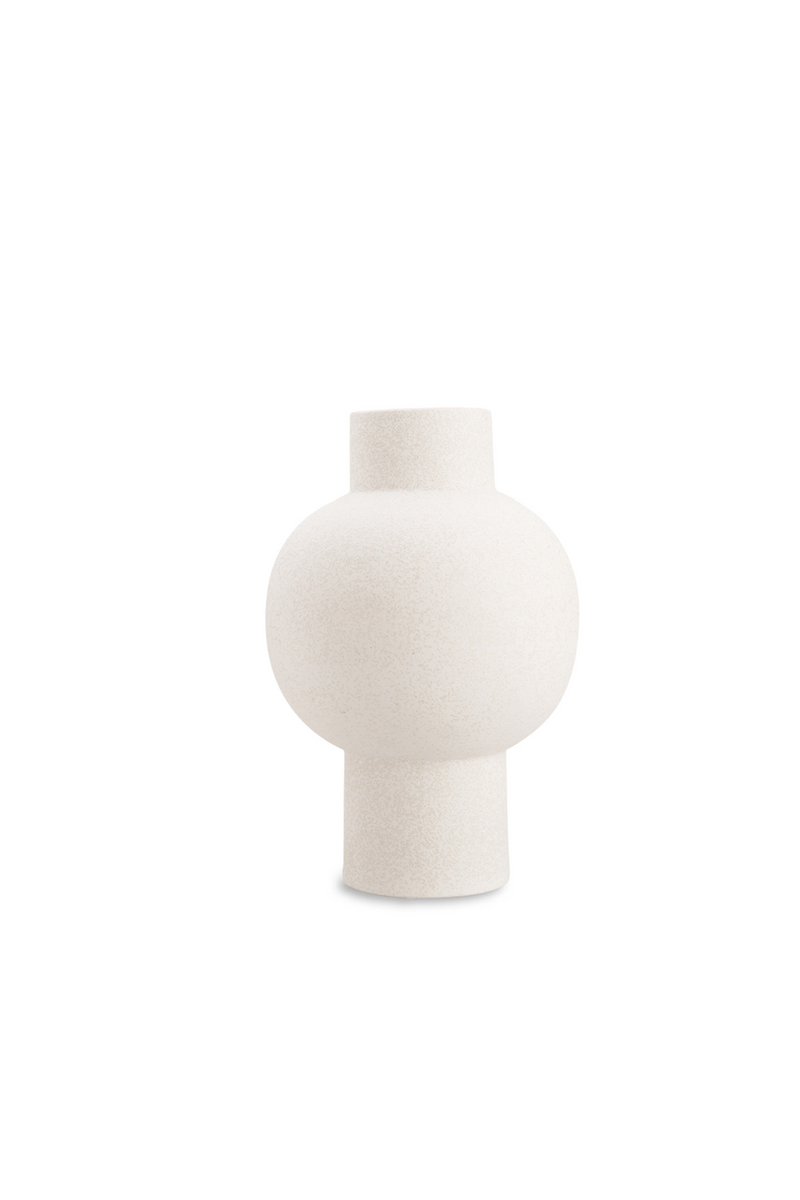 Round White Ceramic Tribal Vase | Liang & Eimil Diamen II | OROATRADETRADE.com