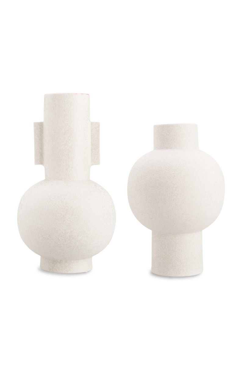 Round White Ceramic Tribal Vase | Liang & Eimil Diamen II | OROATRADETRADE.com