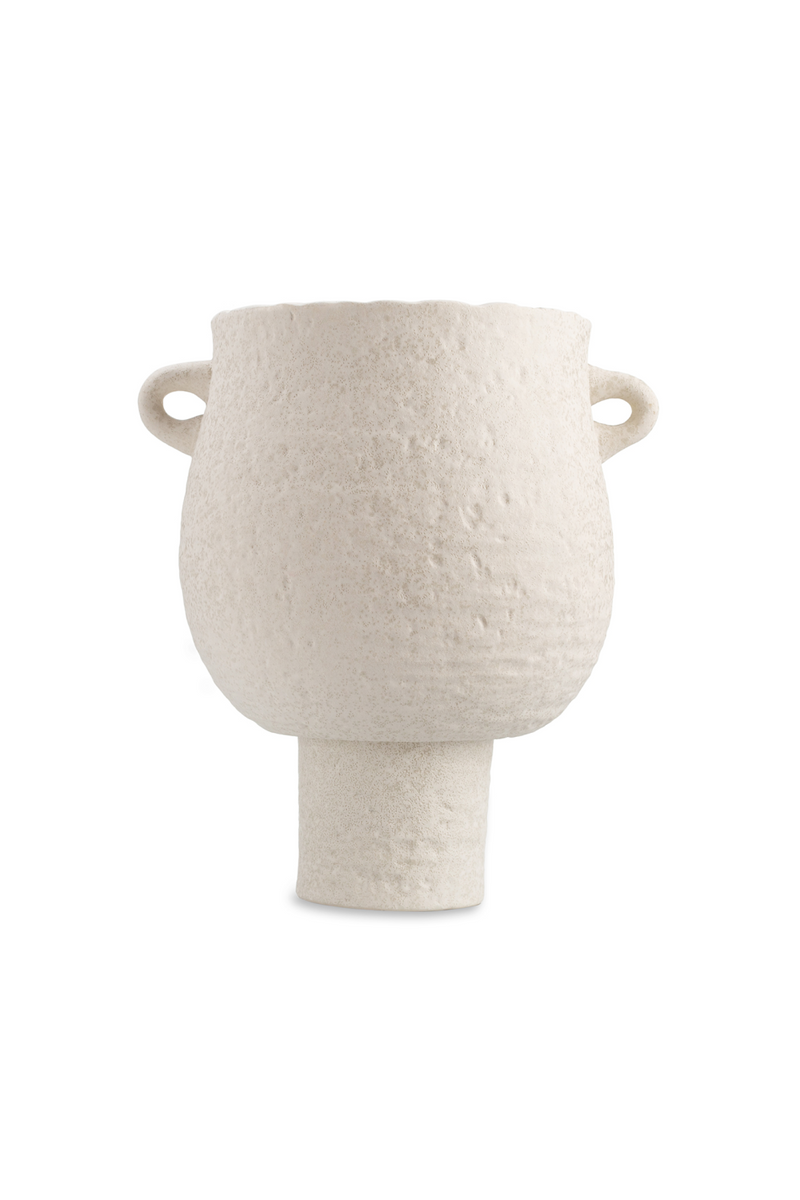 White Ceramic Primal Textured Vase | Liang & Eimil Ancien | OROATRADETRADE.com