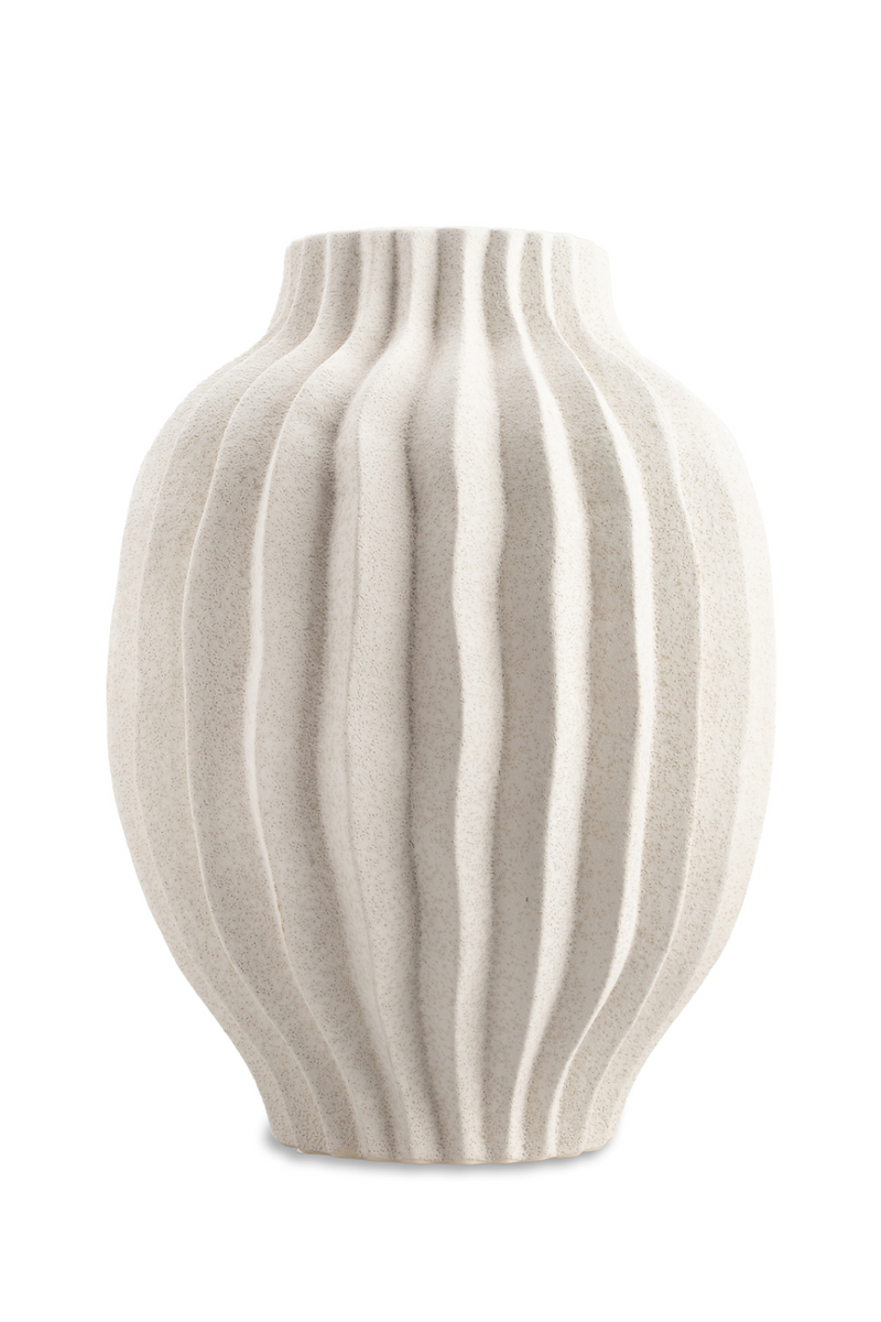 Matte White Textured Ceramic Vase | Liang & Eimil Fleuret I | OROATRADETRADE.com
