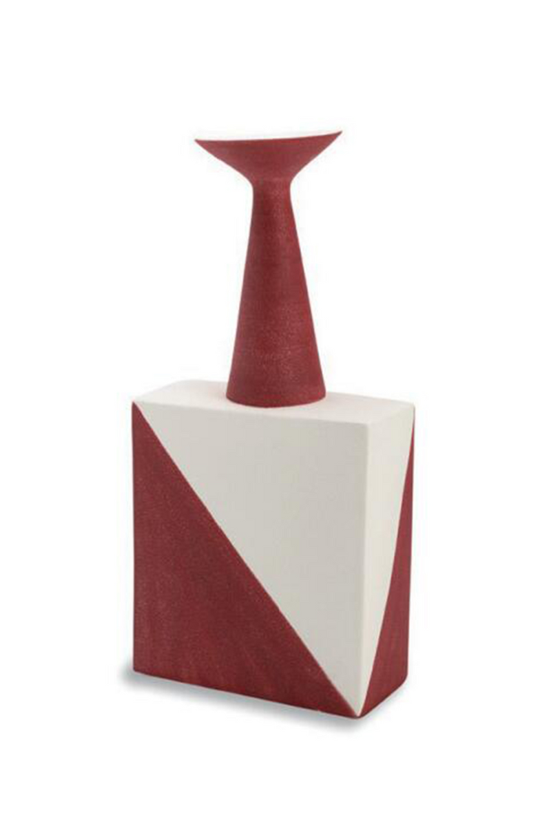 Red And White Ceramic Cubist Vase | Liang & Eimil Pica I | OROATRADETRADE.com