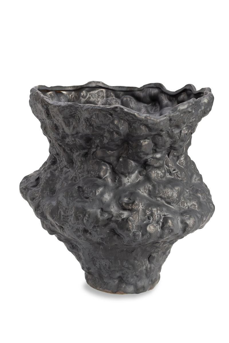 Black Hand-Casted Ceramic Vase | Liang & Eimil Gaia I | OROATRADETRADE.com