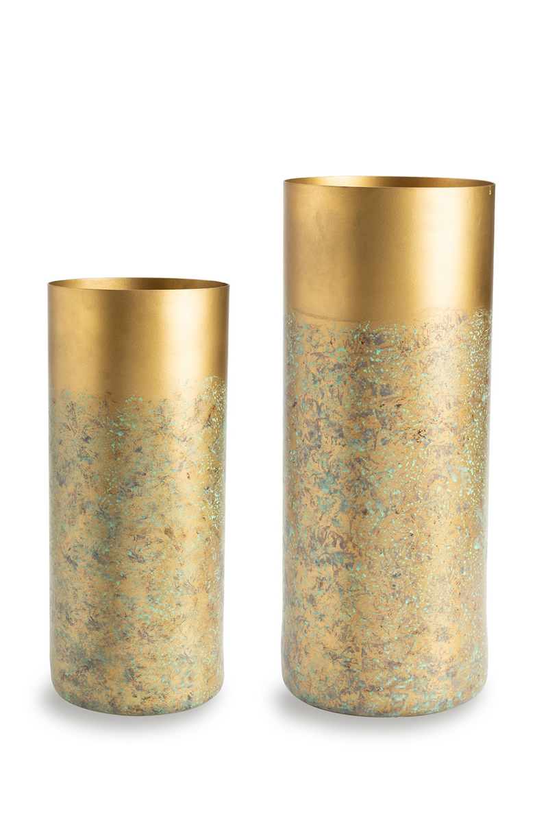 Patinated Gold Cylindrical Vase (L) | Liang & Eimil Inger II | OROATRADETRADE.com