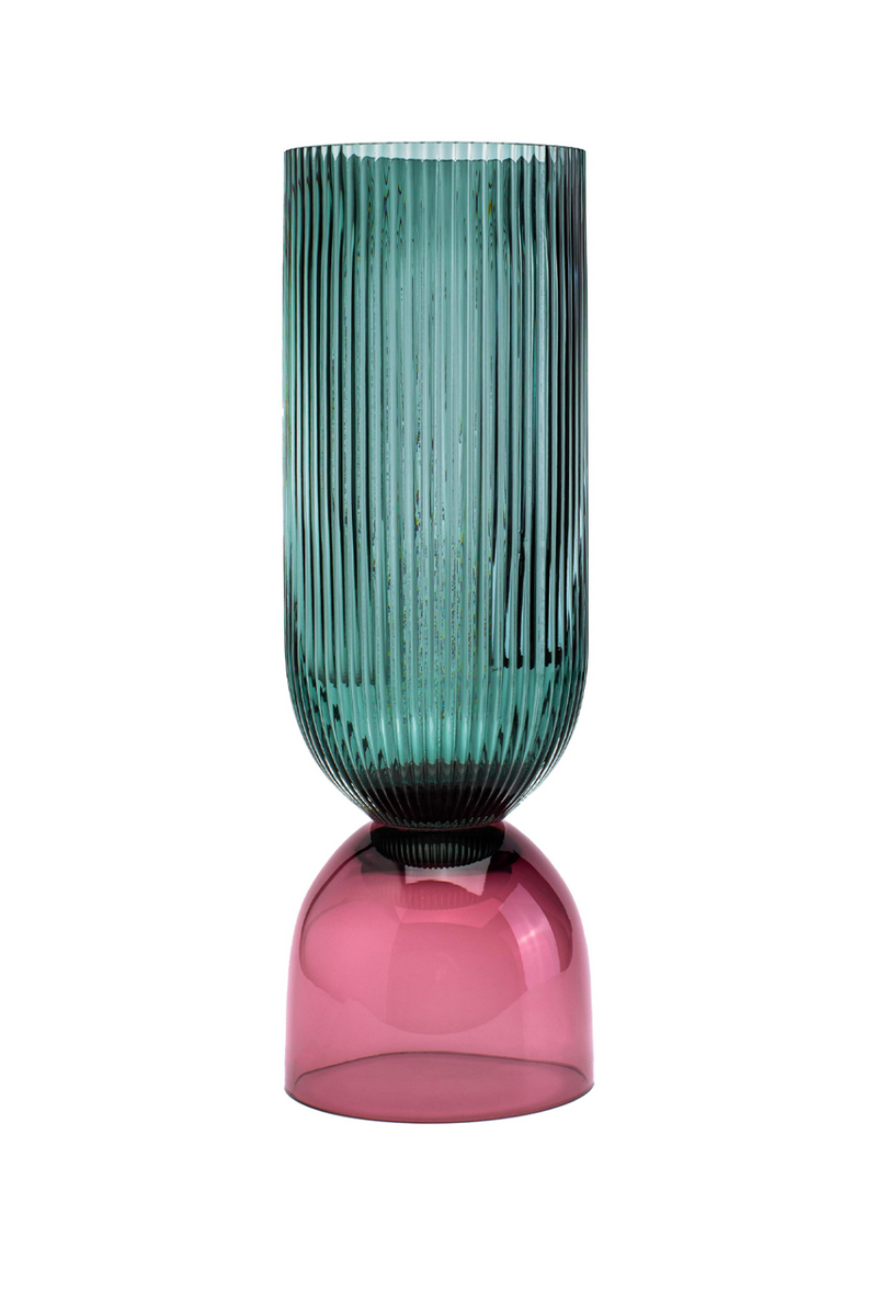 Turquoise And Pink Glass Vase | Liang & Eimil Pokal | OROATRADETRADE.com