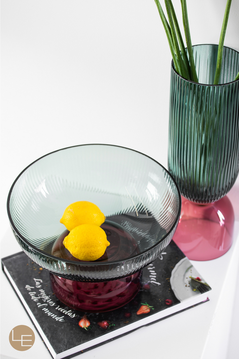 Turquoise And Pink Glass Vase | Liang & Eimil Pokal | OROATRADETRADE.com