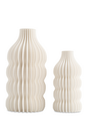 White Ceramic Fluted Vase | Liang & Eimil Iverna | Oroatrade.com