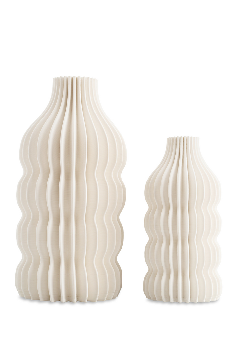 White Ceramic Fluted Vase | Liang & Eimil Iverna | Oroatrade.com