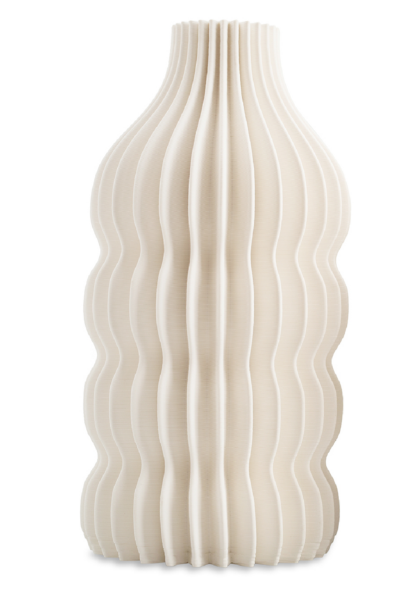 White Ceramic Fluted Vase | Liang & Eimil Iverna | Oroatrade.com