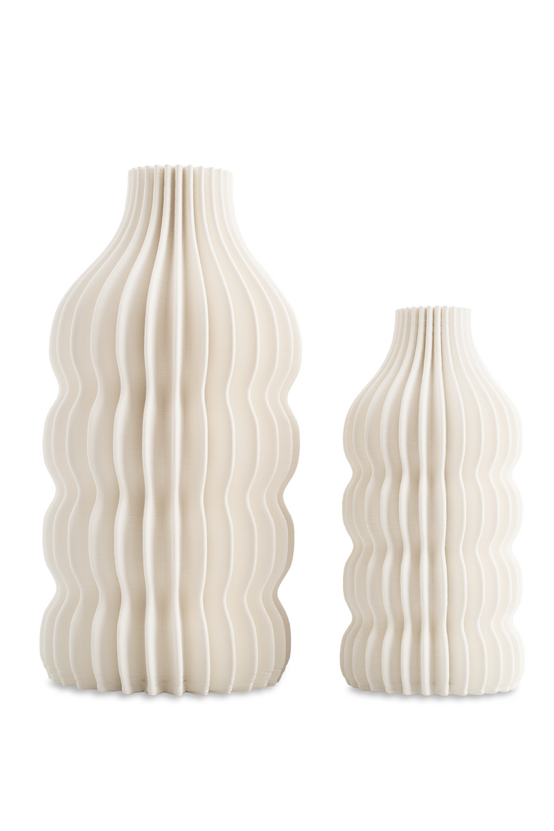 White Ceramic Fluted Vase | Liang & Eimil Iverna | Oroatrade.com