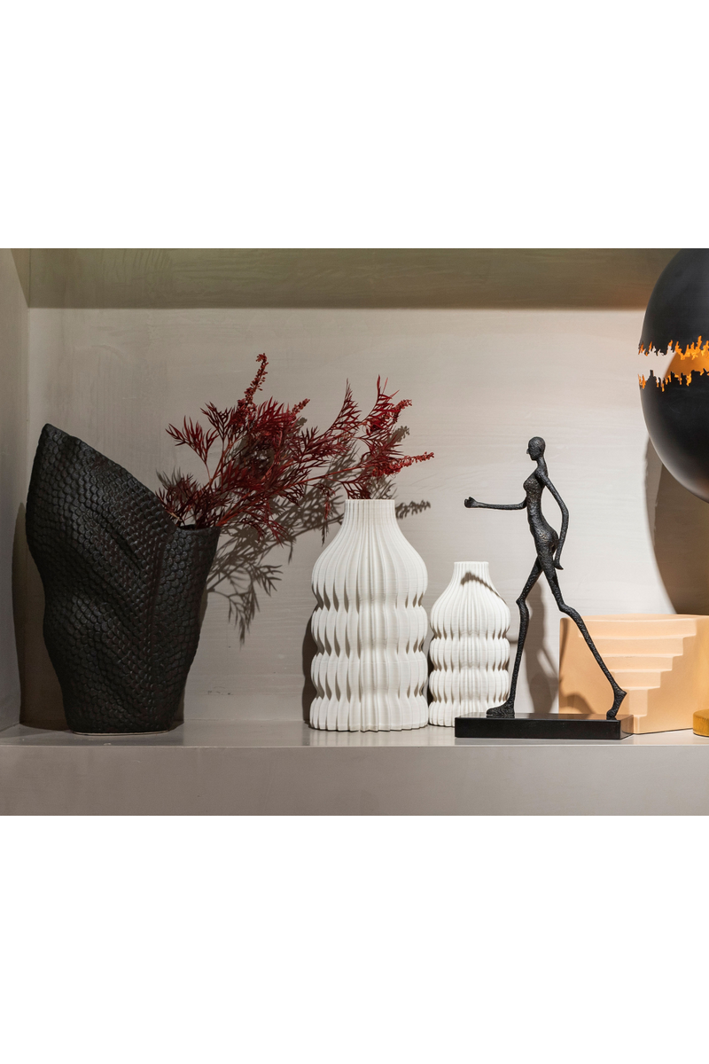 White Ceramic Fluted Vase | Liang & Eimil Iverna | Oroatrade.com