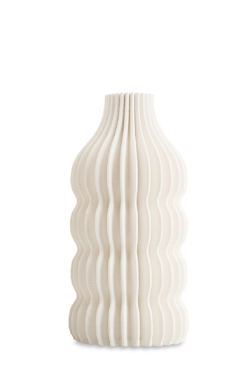 White Ceramic Fluted Vase | Liang & Eimil Iverna | Oroatrade.com