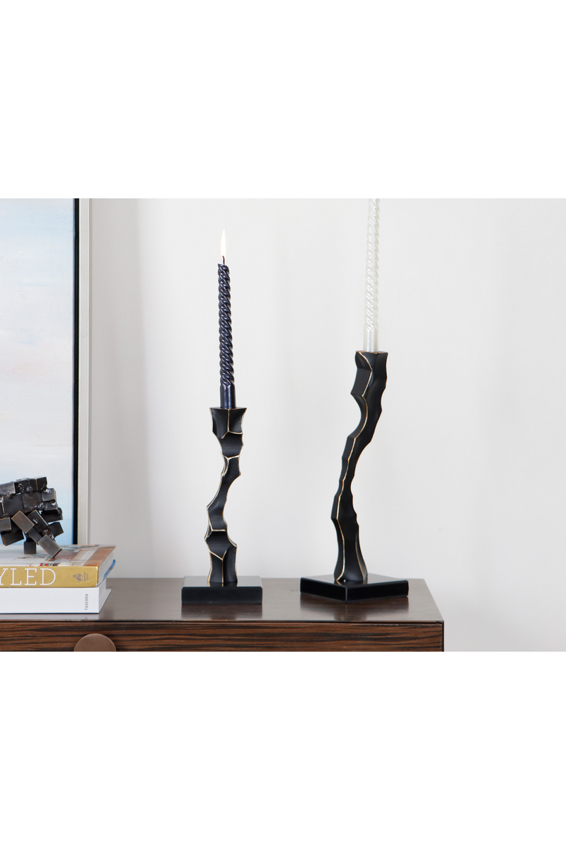 Black Marble Sculptural Candlestick | Liang & Eimil Storm | Oroatrade.com