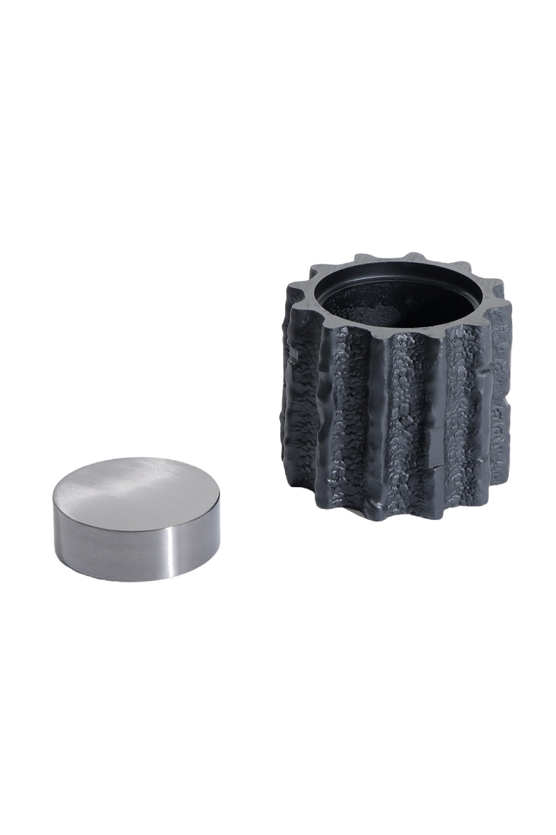 Black Textured Tube Jar | Liang & Eimil Meteorite | Oroatrade.com