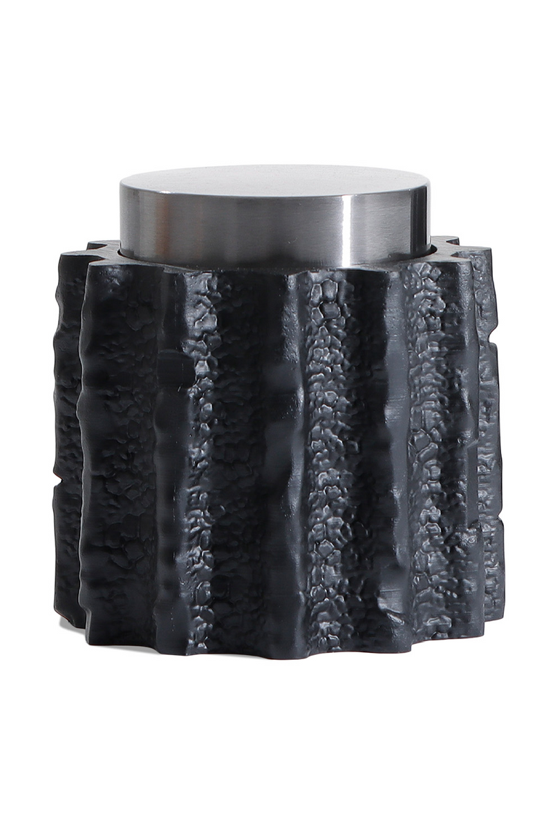 Black Textured Tube Jar | Liang & Eimil Meteorite | Oroatrade.com