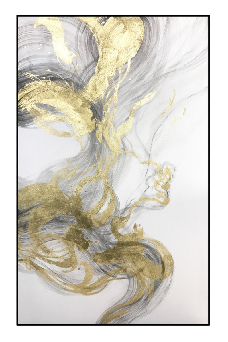 Gray And Gold Swirl Painting | Liang & Eimil Futura | Oroatrade