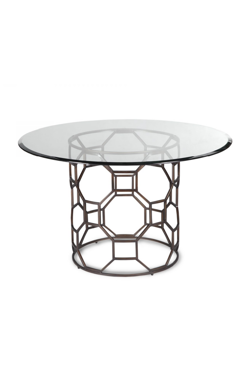 Bronze Round Glass Dining Table | Liang & Eimil Central | OROATRADE