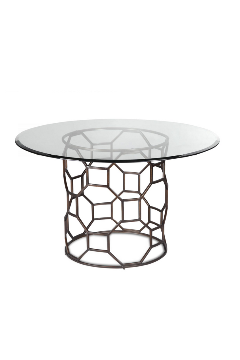 Bronze Round Glass Dining Table | Liang & Eimil Central | OROATRADE