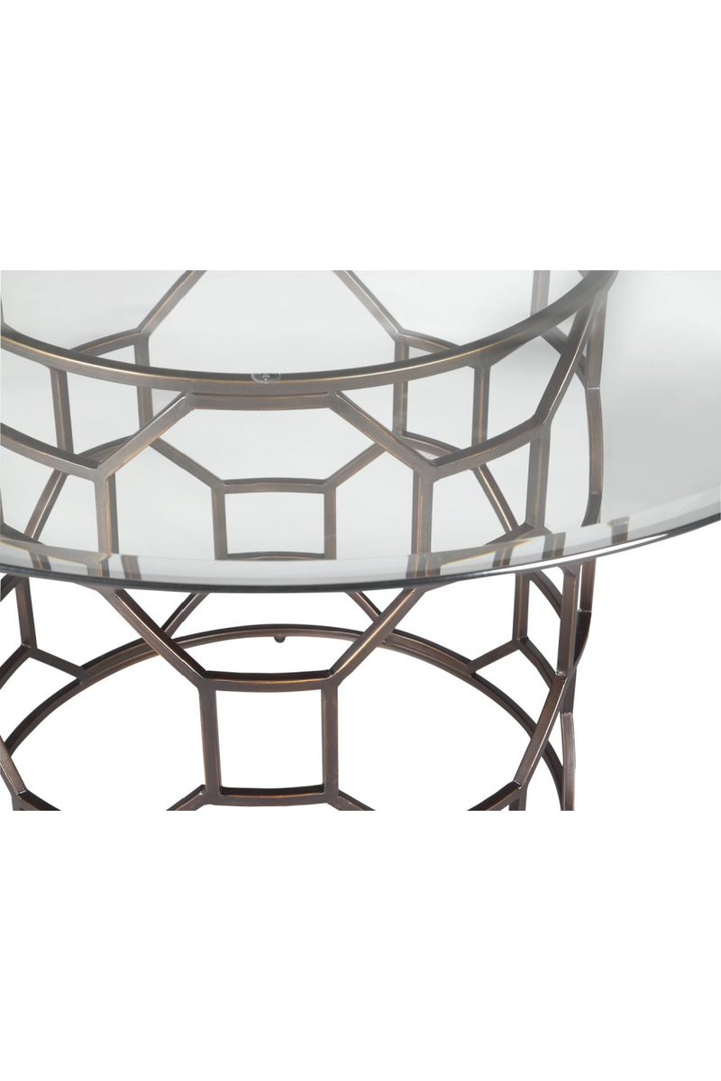 Bronze Round Glass Dining Table | Liang & Eimil Central | OROATRADE