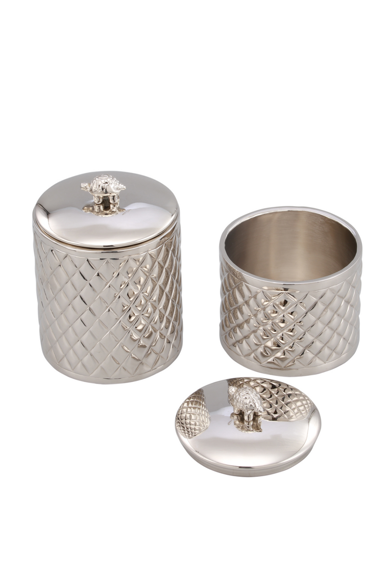 Round Silver Metal Box (L) | Liang & Eimil Turtle | Oroatrade.com
