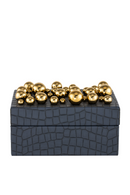 Navy Blue Leather Decorative Box | Liang & Eimil Alli | Oroatrade.com