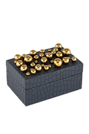 Navy Blue Leather Decorative Box | Liang & Eimil Alli | Oroatrade.com