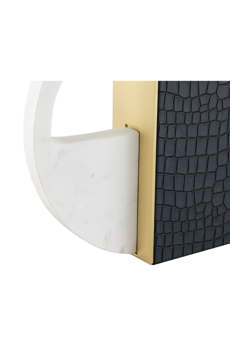 Black Leather and Marble Vase | Liang & Eimil Kalahari | Oroatrade.com