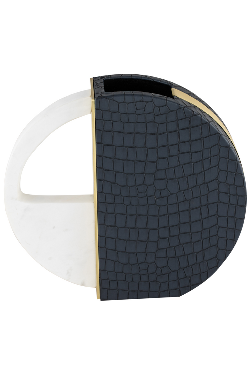 Black Leather and Marble Vase | Liang & Eimil Kalahari | Oroatrade.com