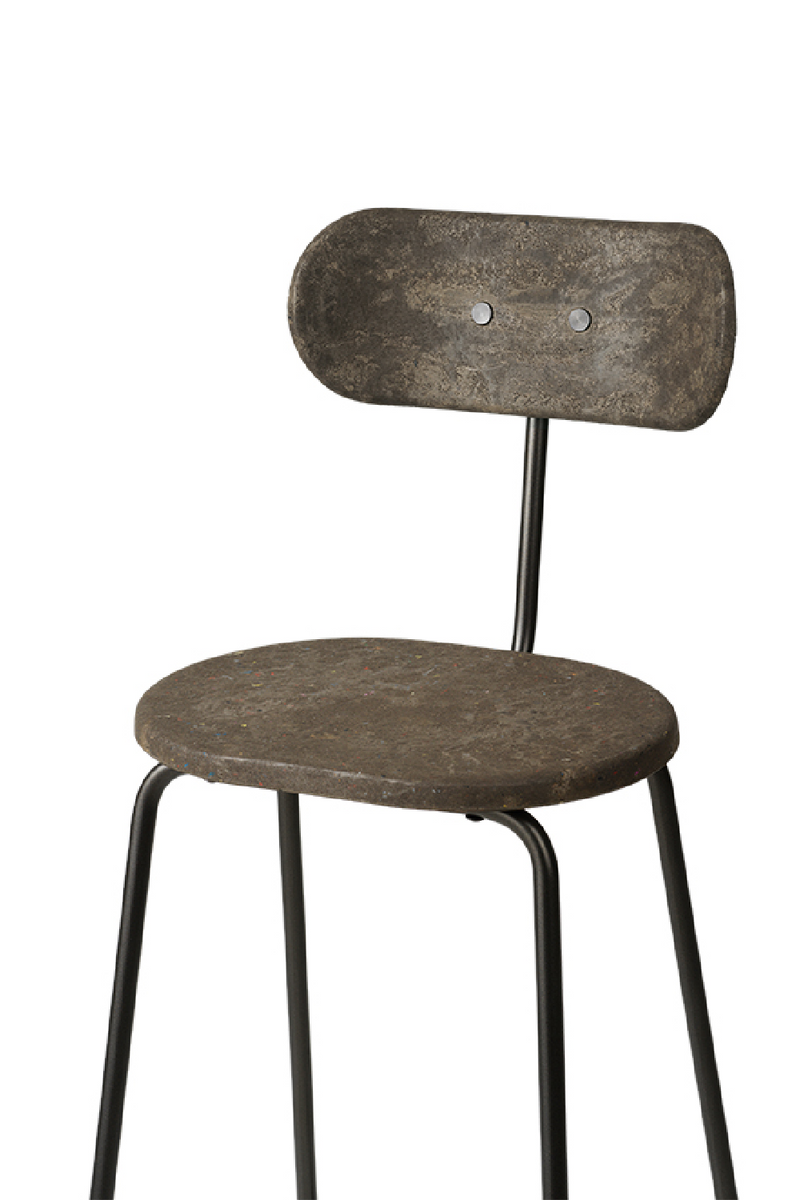 Coffee Bean Shells Stool With Backrest | Mater Earth | OROA TRADE