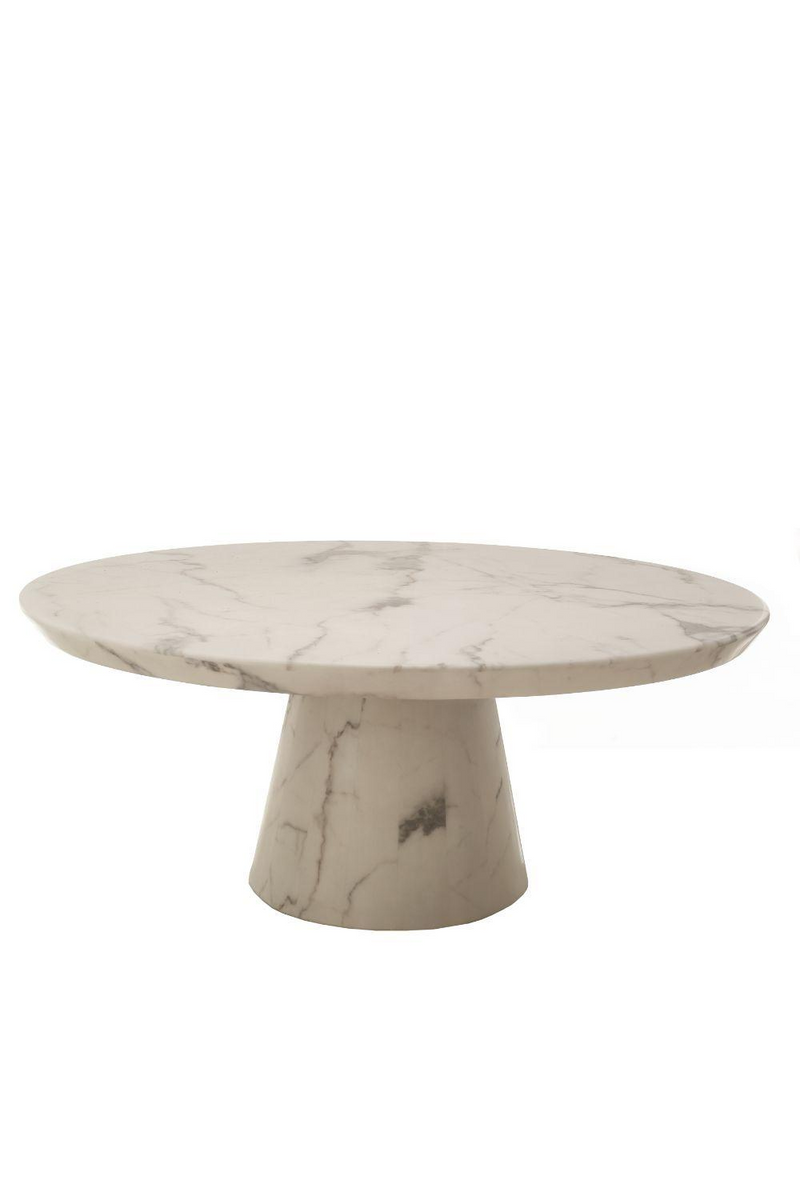 White Faux Marble Coffee Table | Pols Potten Disc | OROA TRADE