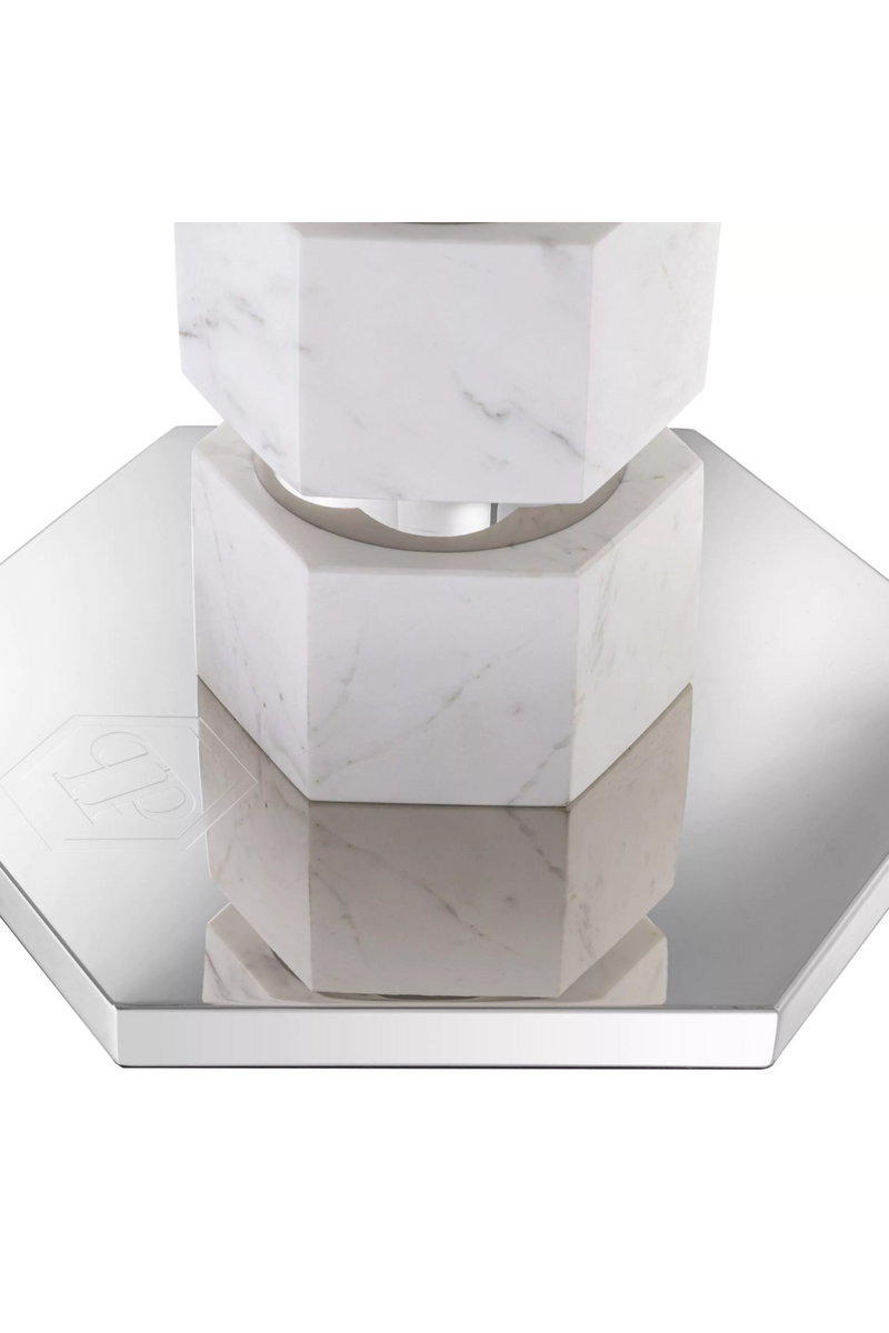 White Marble Stemmed Table Lamp | Philipp Plein Hexagon | Oroatrade.com