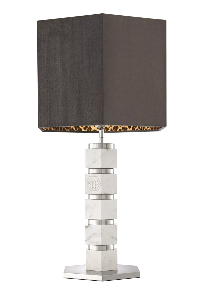 White Marble Stemmed Table Lamp | Philipp Plein Hexagon | Oroatrade.com