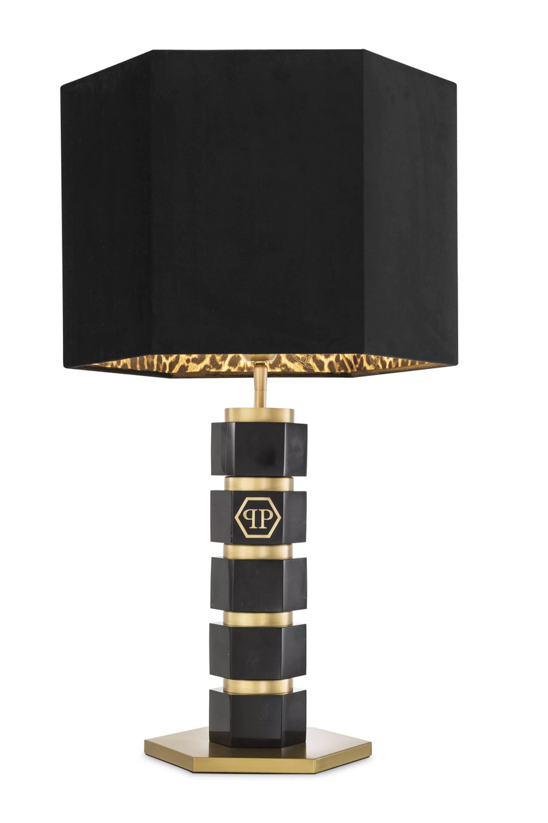 Black Marble Stemmed Table Lamp | Philipp Plein Hexagon | Oroatrade.com