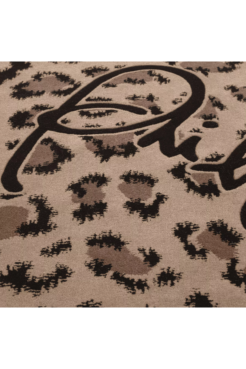 Brown Panther Printed Wool Carpet 10' x 13' | Philipp Plein Jungle | Oroatrade.com