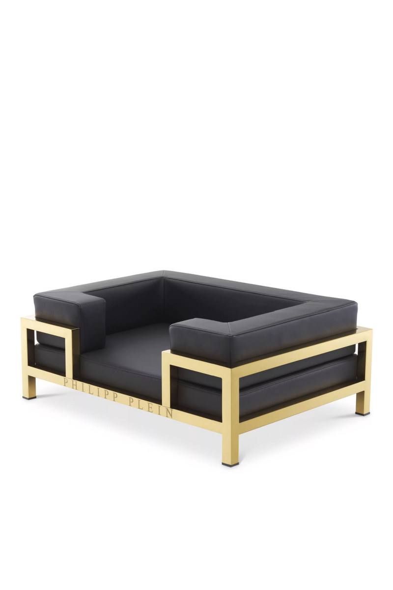 Gold Framed Leather Dog Bed | Philipp Plein High Conic | Oroatrade.com