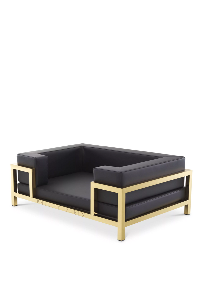 Gold Framed Leather Dog Bed XL | Philipp Plein High Conic | Oroatrade.com