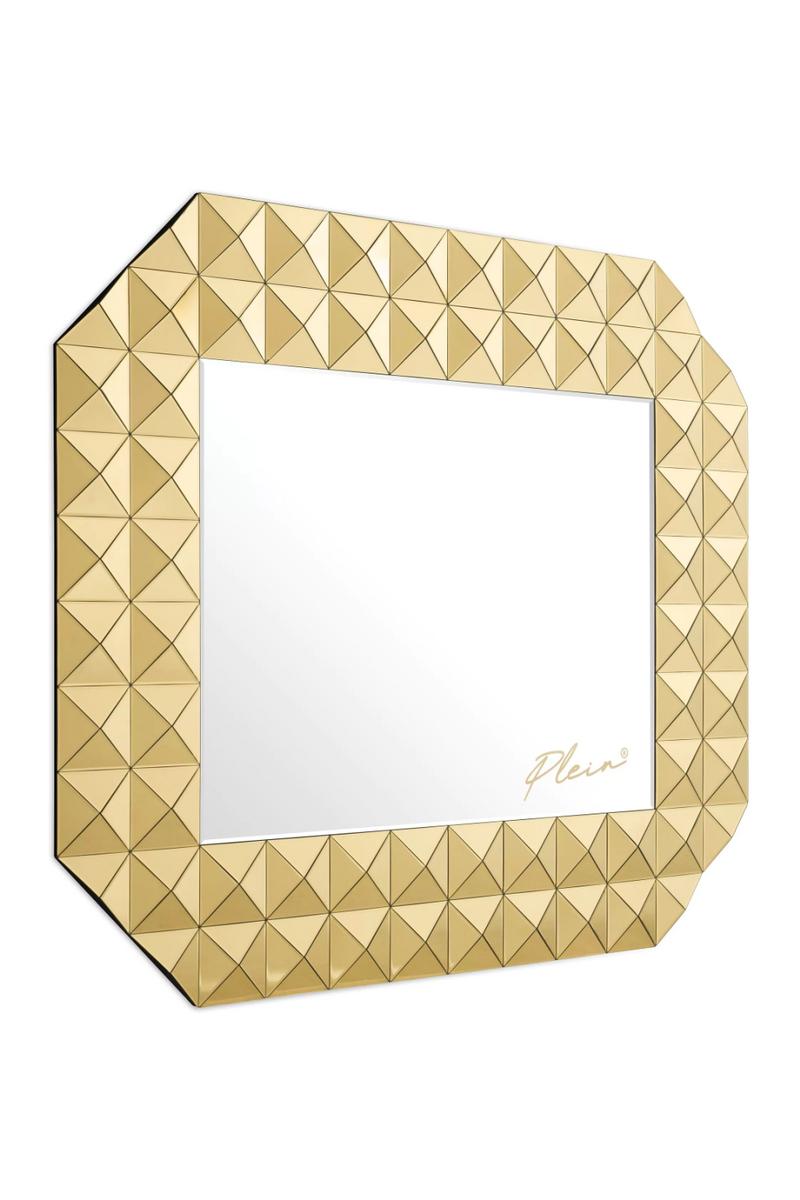 Octagonal Gold Studded Mirror | Philipp Plein Chateau | Oroatrade.com