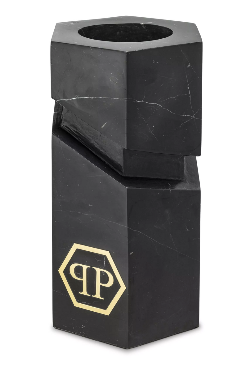 Geometrical Black Marble Object | Philipp Plein Carrara | Oroatrade.com