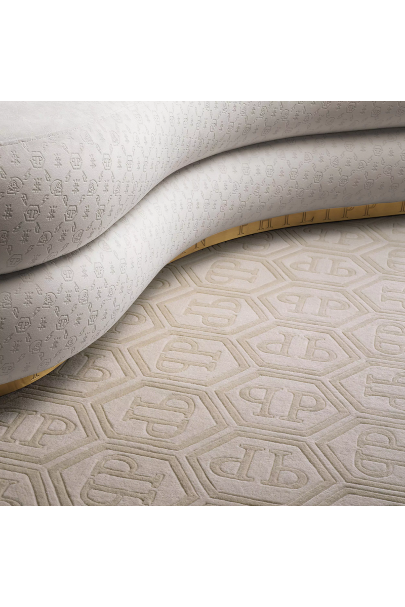 Beige Hand-Tufted Wool Carpet 10' x 13' | Philipp Plein | Oroatrade
