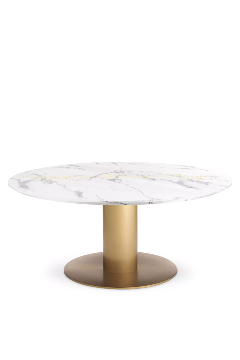 White Marble Pedestal Dining Table | Philipp Plein Enjoy | Oroatrade.com