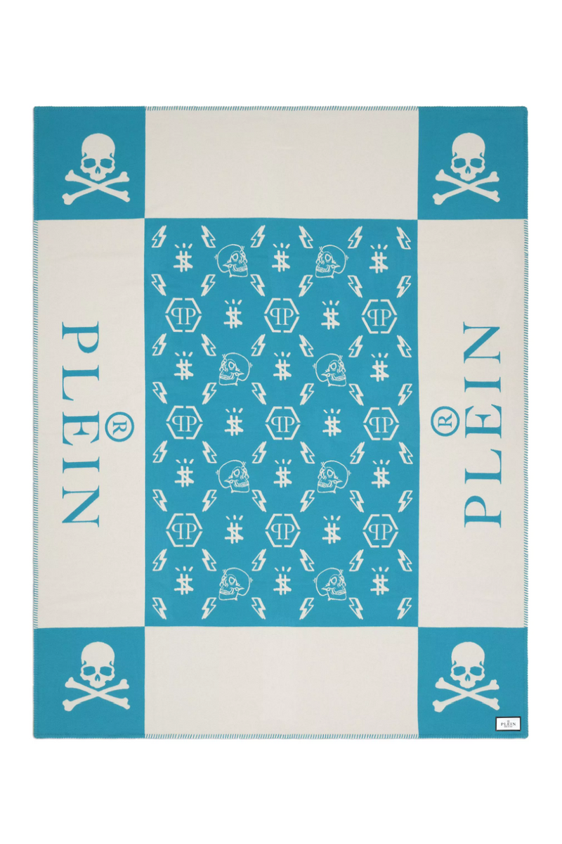 Blue Printed Cashmere Plaid | Philipp Plein Skull | Oroatrade.com