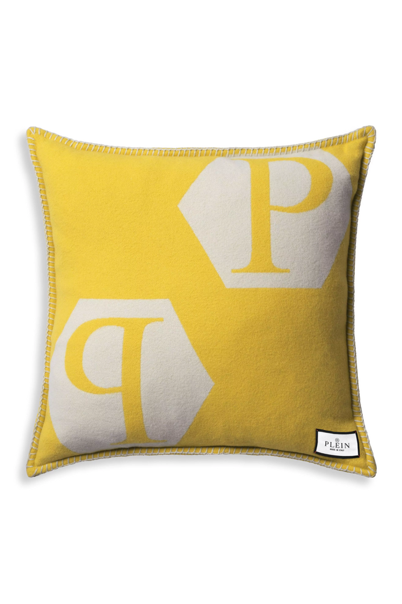 Yellow Modern Pastel Cushion | Philipp Plein Cashmere | Oroatrade.com