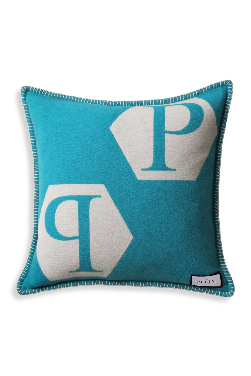 Blue Modern Pastel Cushion | Philipp Plein Cashmere | Oroatrade.com