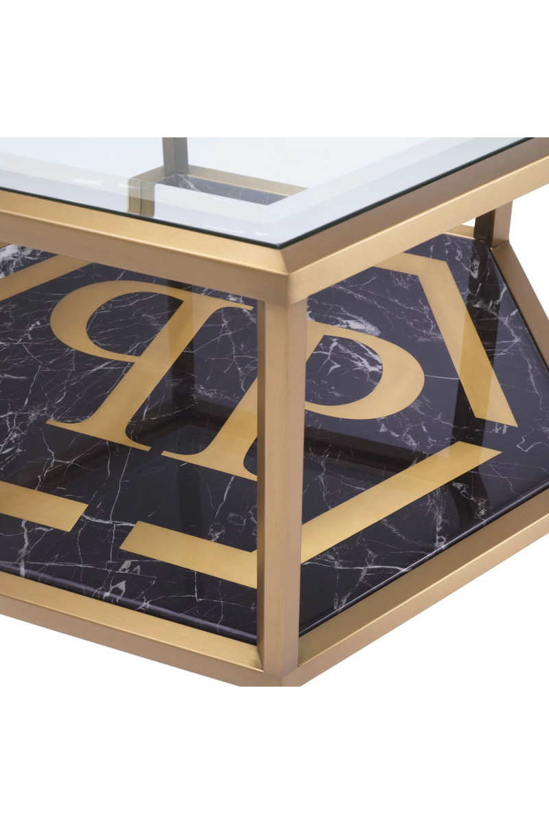 Gold Hexagonal Modern Side Table | Philipp Plein Falcon View | Oroatrade.com