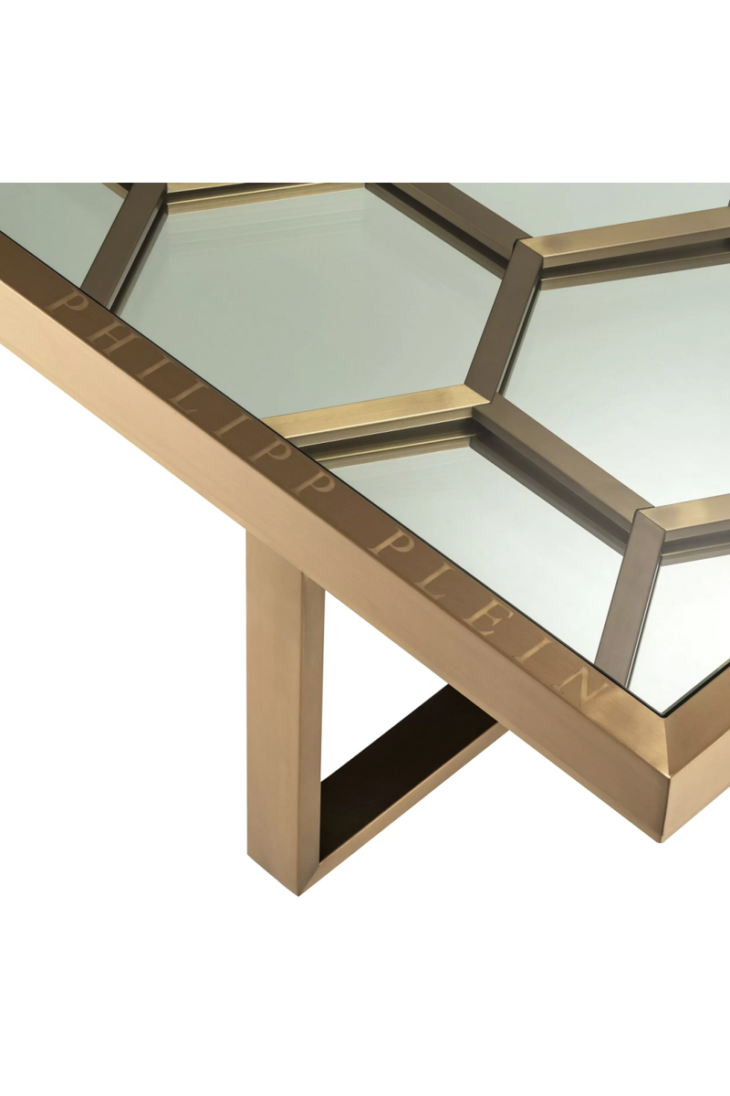 Gold Hexagonal Patterned Coffee Table | Philipp Plein Skeleton | Oroatrade.com