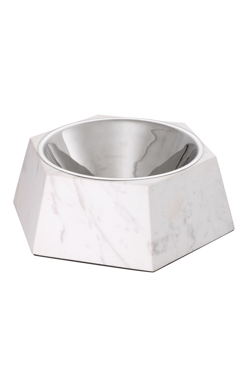 White Marble Dog Food bowl XL | Philipp Plein Nice | Oroatrade.com