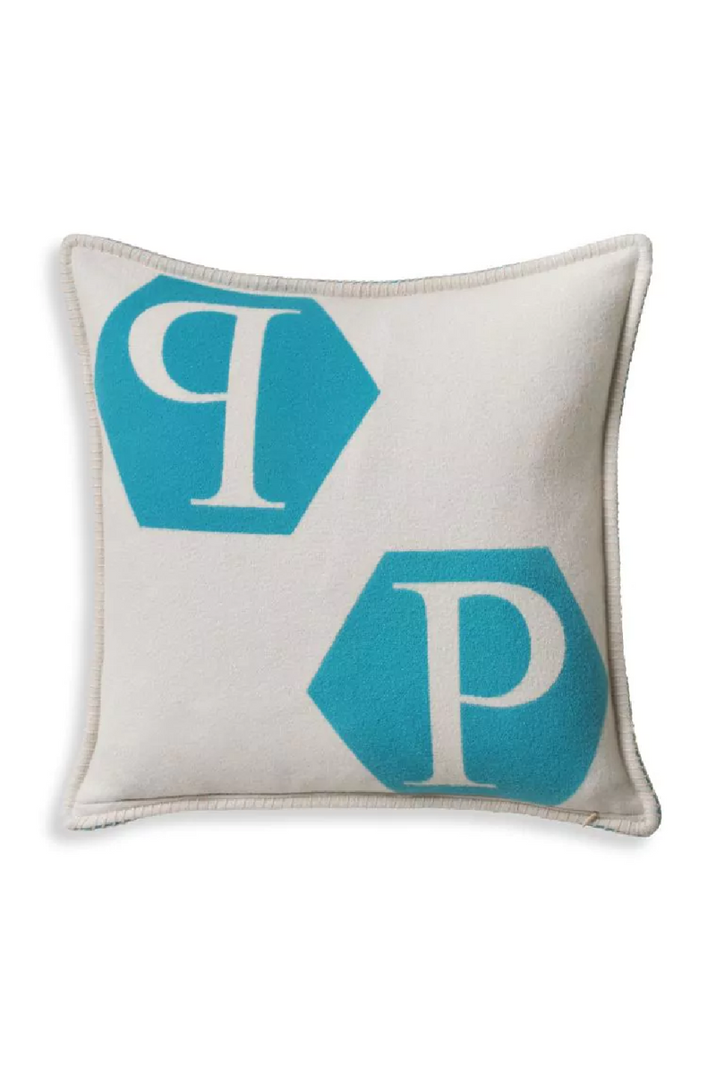 Blue Pastel-Hued Modern Cushion | Philipp Plein Cashmere | Oroatrade.com
