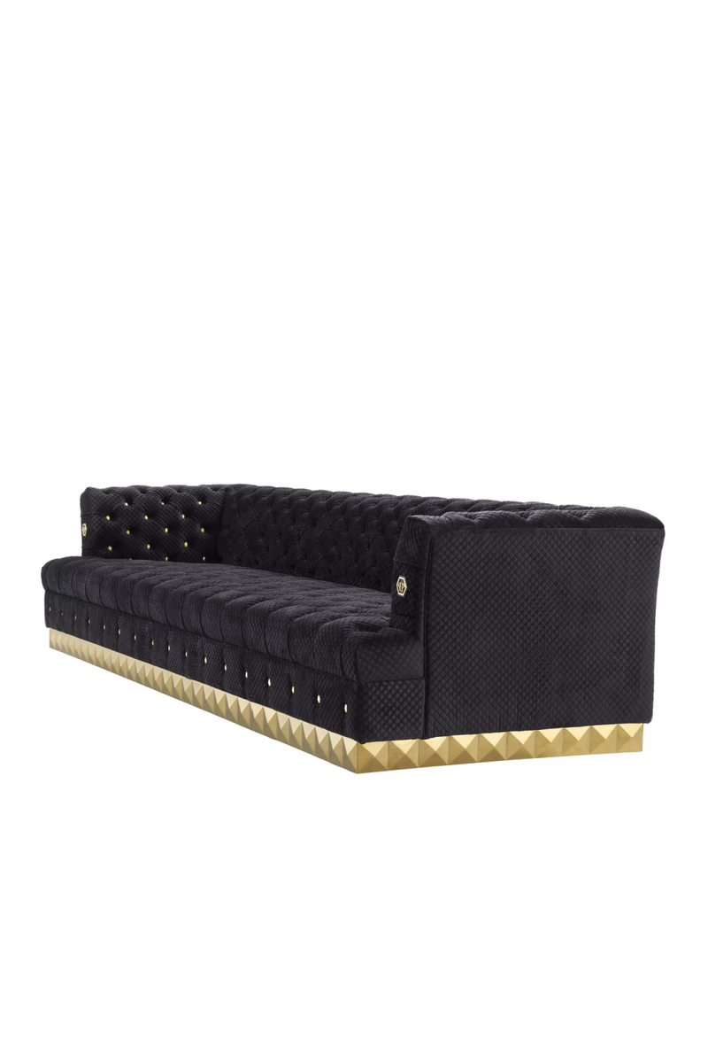 Quilted Black Velvet Sofa L | Philipp Plein Rockstud | Oroatrade.com