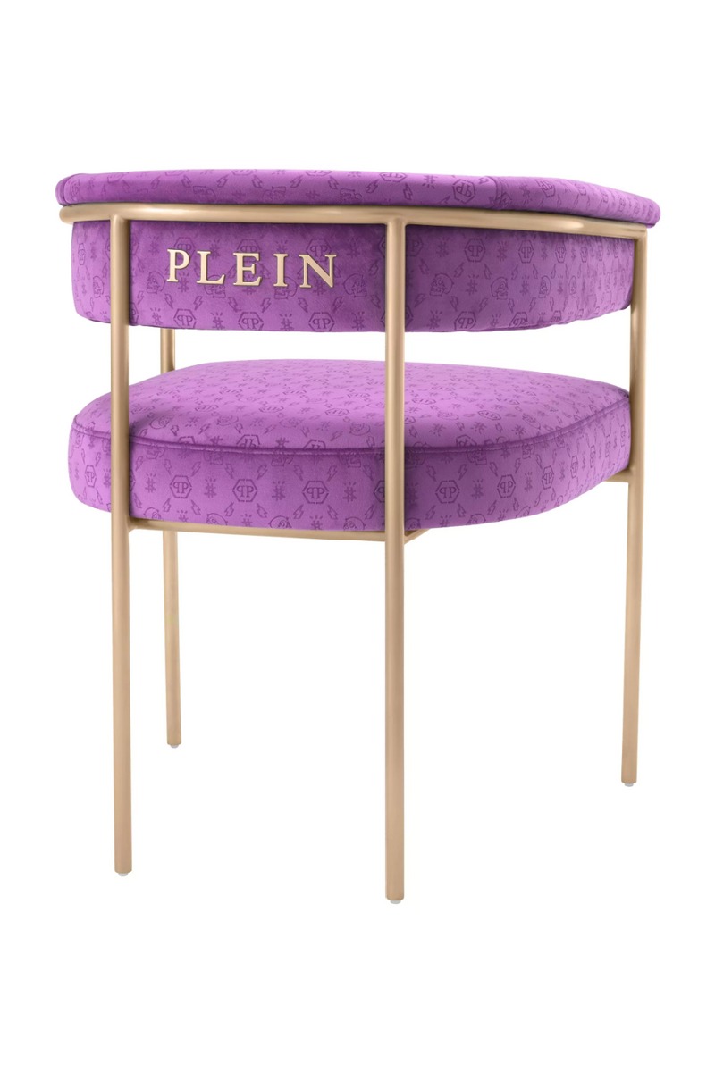 Purple Curved Velvet Dining Chair | Philipp Plein Monogram | Oroatrade.com