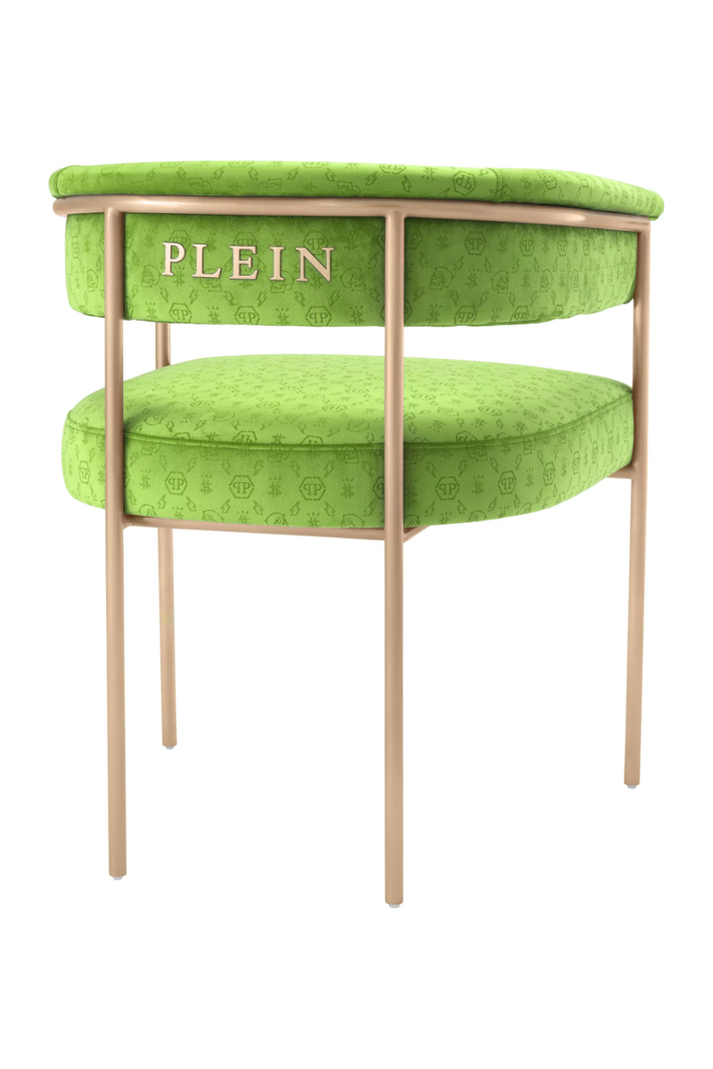 Green Curved Velvet Dining Chair | Philipp Plein Monogram | Oroatrade.com